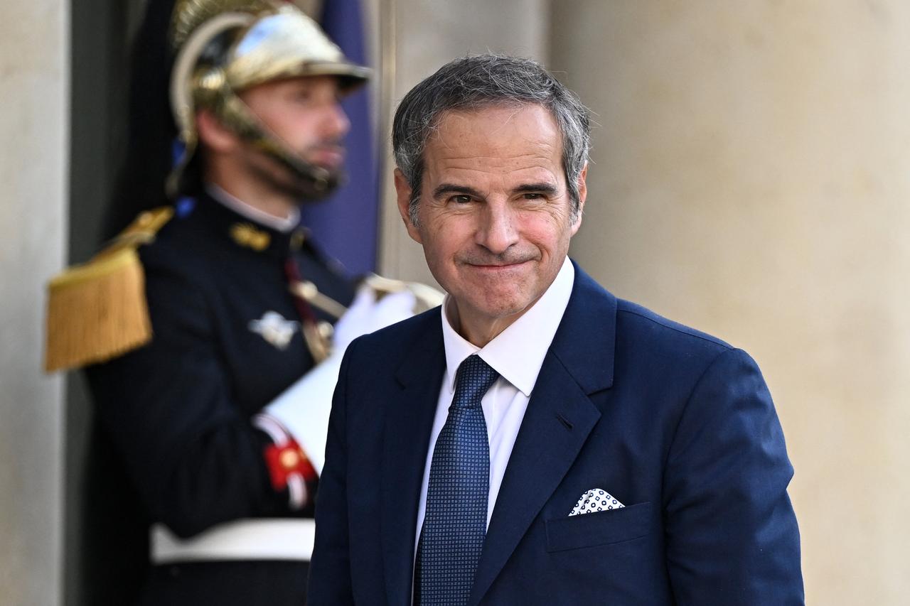 Director General of the International Atomic Energy Agency (IAEA) Rafael Grossi arrives for a meeting with the French president at the Elysee Palace in Paris on June 25, 2025. (AFP Photo)