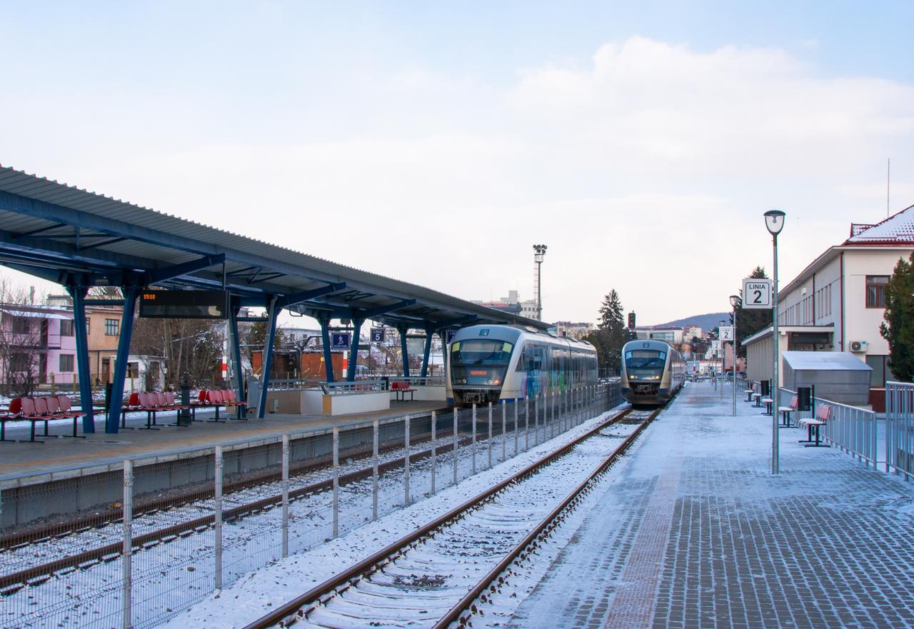 Train platforms at the railway station in Targu Mures, Romania, on February 12, 2021. (Adobe Stock Photo)