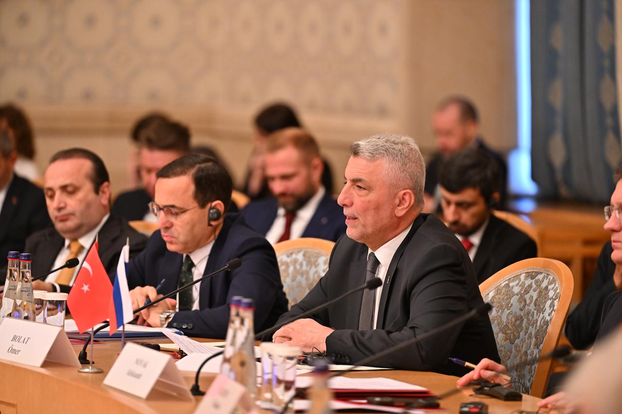 Turkish Minister of Trade Omer Bolat attends the 19th Meeting of the Intergovernmental Joint Commission on Turkish-Russian Trade and Economic Cooperation (JCEC) in Moscow, Russia on June 27, 2025. (AA Photo)