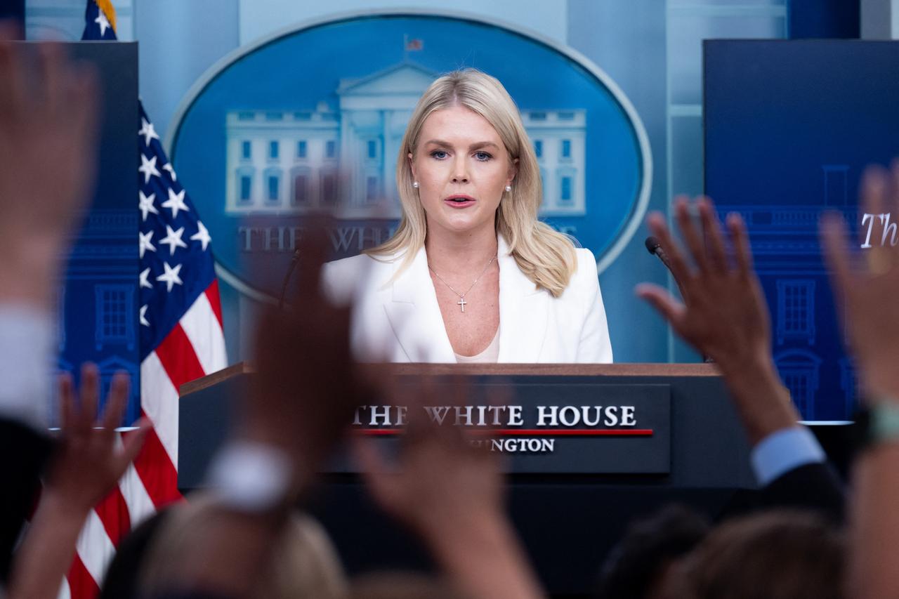 White House Press Secretary Karoline Leavitt takes questions from reporters during the daily briefing in the Brady Briefing Room of the White House in Washington, DC, on June 26, 2025. (AFP Photo)