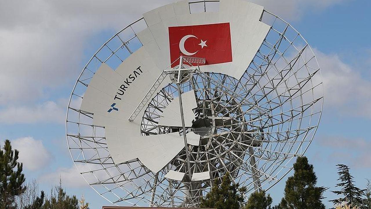Turksat satellite ground station with Turkish flag emblem in Türkiye, accessed on June 27, 2025. (AA Photo)