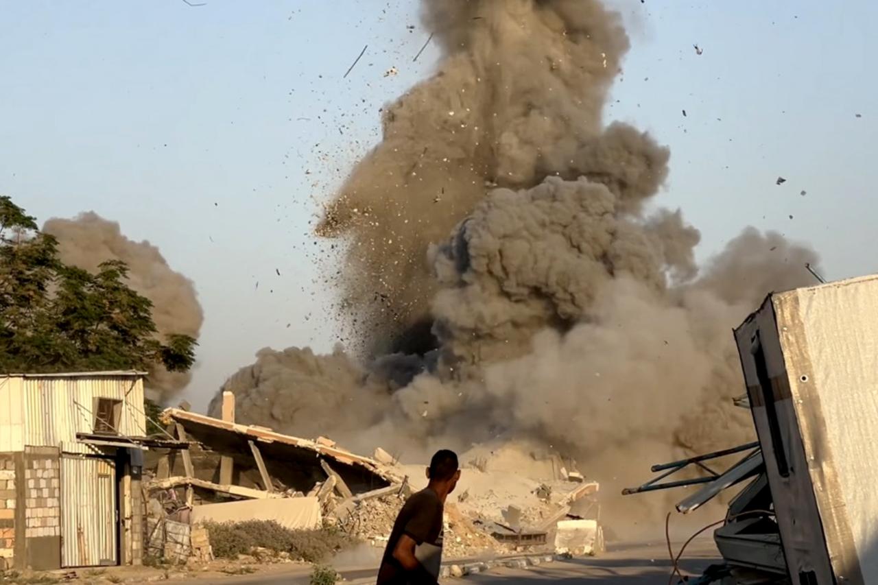 Smoke rises after the Israeli army targets a house belonging to the al-Sus family in the Bureij refugee camp in the central Gaza Strip on June 27, 2025. (AA Photo)