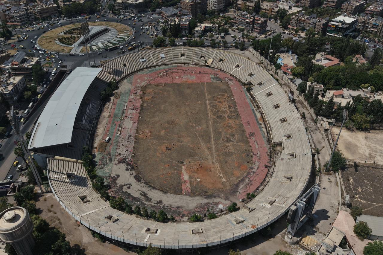 An aerial view of the Abbasiyyin Stadium in Damascus, Syria, June 17, 2025. (AA Photo)