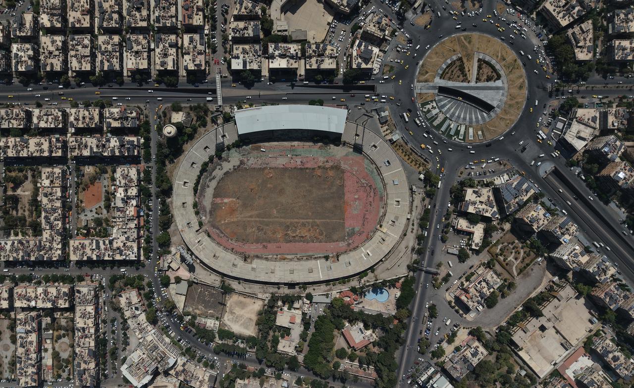 An aerial view of the Abbasiyyin Stadium in Damascus, Syria, June 17, 2025. (AA Photo)
