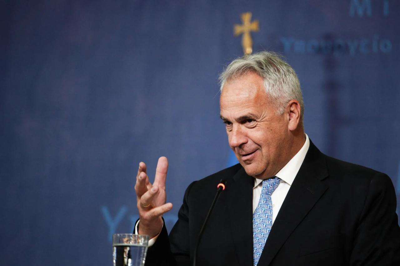 Greece Migration Minister Makis Voridis, accessed on June 28, 2025. (AFP Photo)