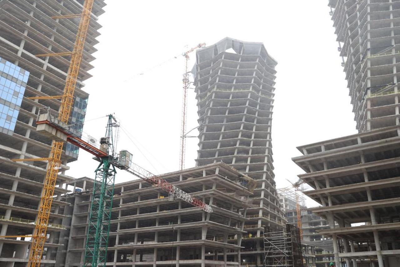 High-rise buildings under construction at a large-scale development site in Türkiye, accessed on June 28, 2025. (AA Photo)