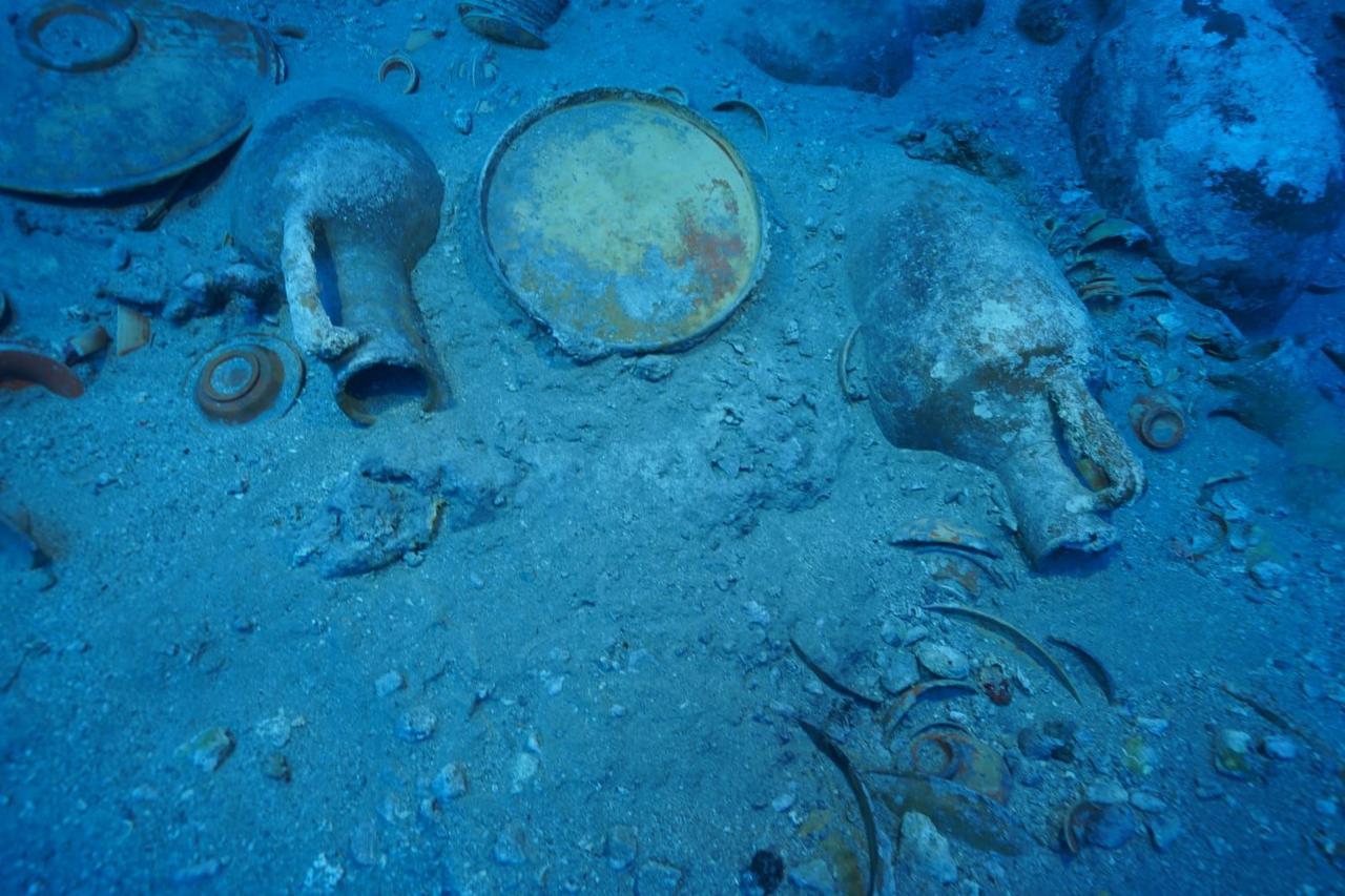 The site of the Ceramic Shipwreck off the coast of Adrasan in Türkiye’s Antalya province, Kumluca district, June 28, 2025. (AA Photo)