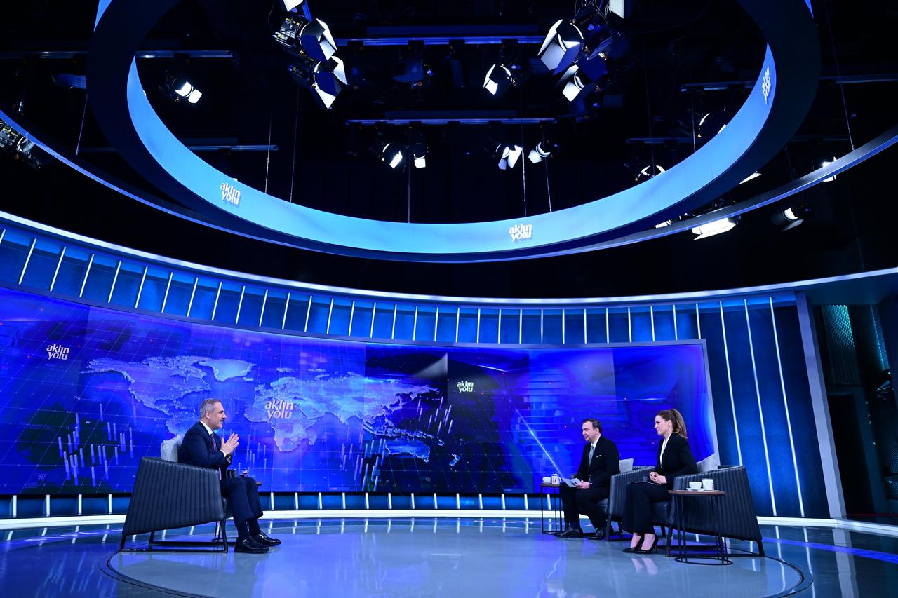 Foreign Minister Hakan Fidan gave a live interview on June 28, 2025. (AA Photo)