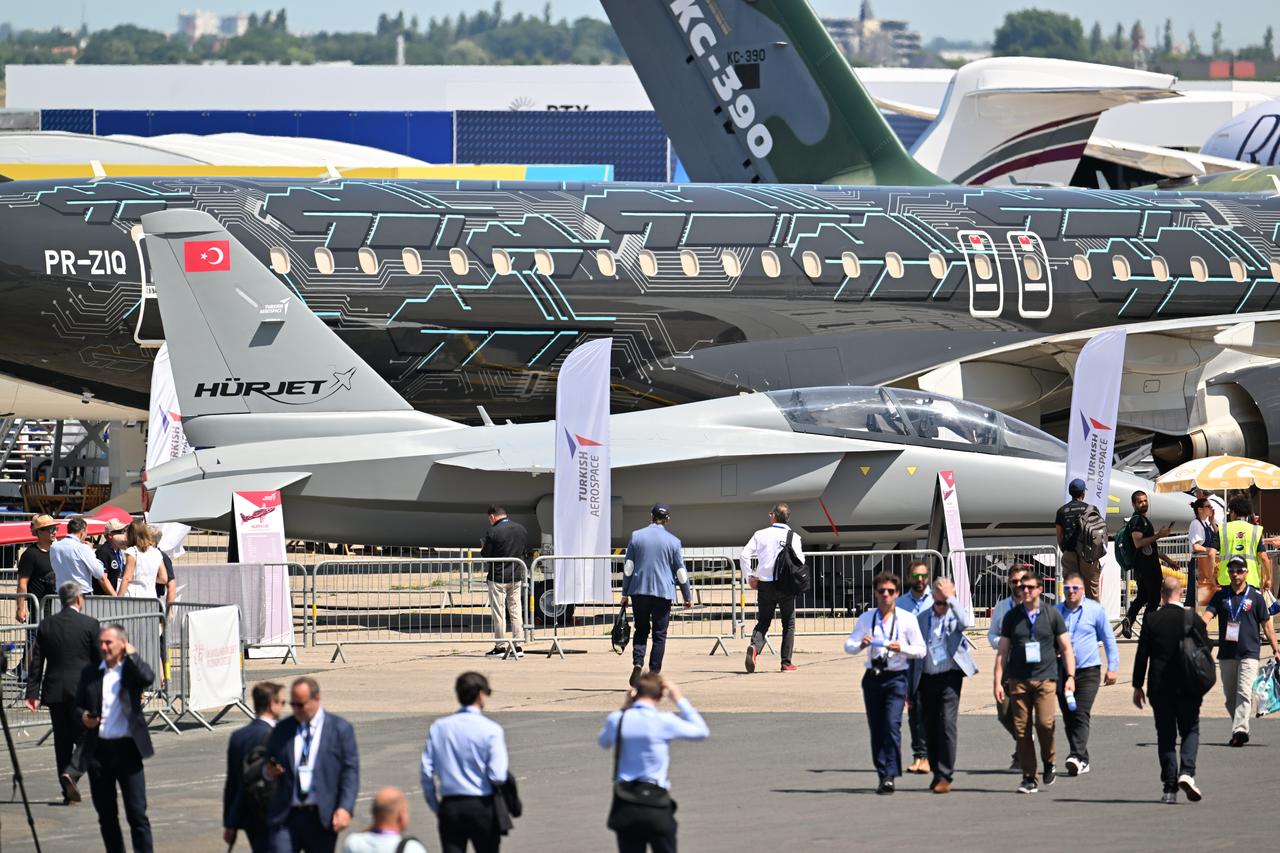 Visitors explore the 55th edition of the Paris Air Show (Salon international de l'aeronautique et de l'espace - SIAE) at the Paris-Le Bourget Airport, in Le Bourget, north of Paris, France on June 19, 2025. (AA Photo)