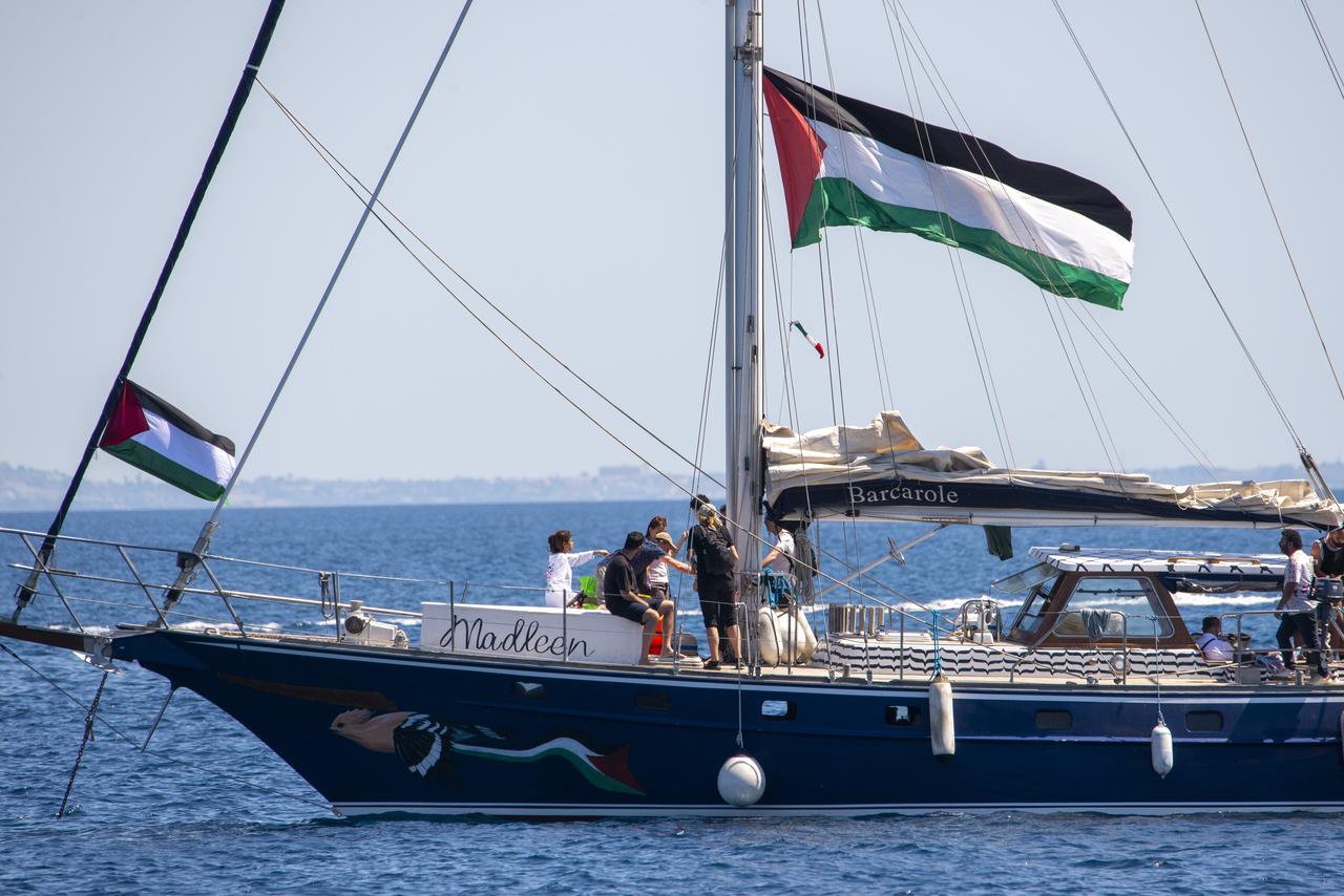 A new vessel operated by the Freedom Flotilla Coalition, named Madleen, set sail from port of Catania, Italy on June 1, 2025. (AA Photo)