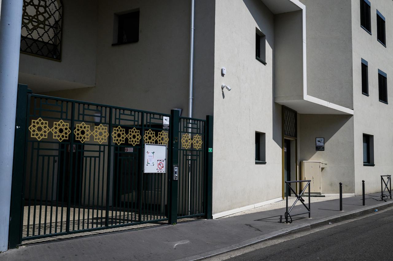 This photograph shows the entrance of the Errahma Mosque in Villeurbanne, central France on June 3, 2025. (AFP Photo)