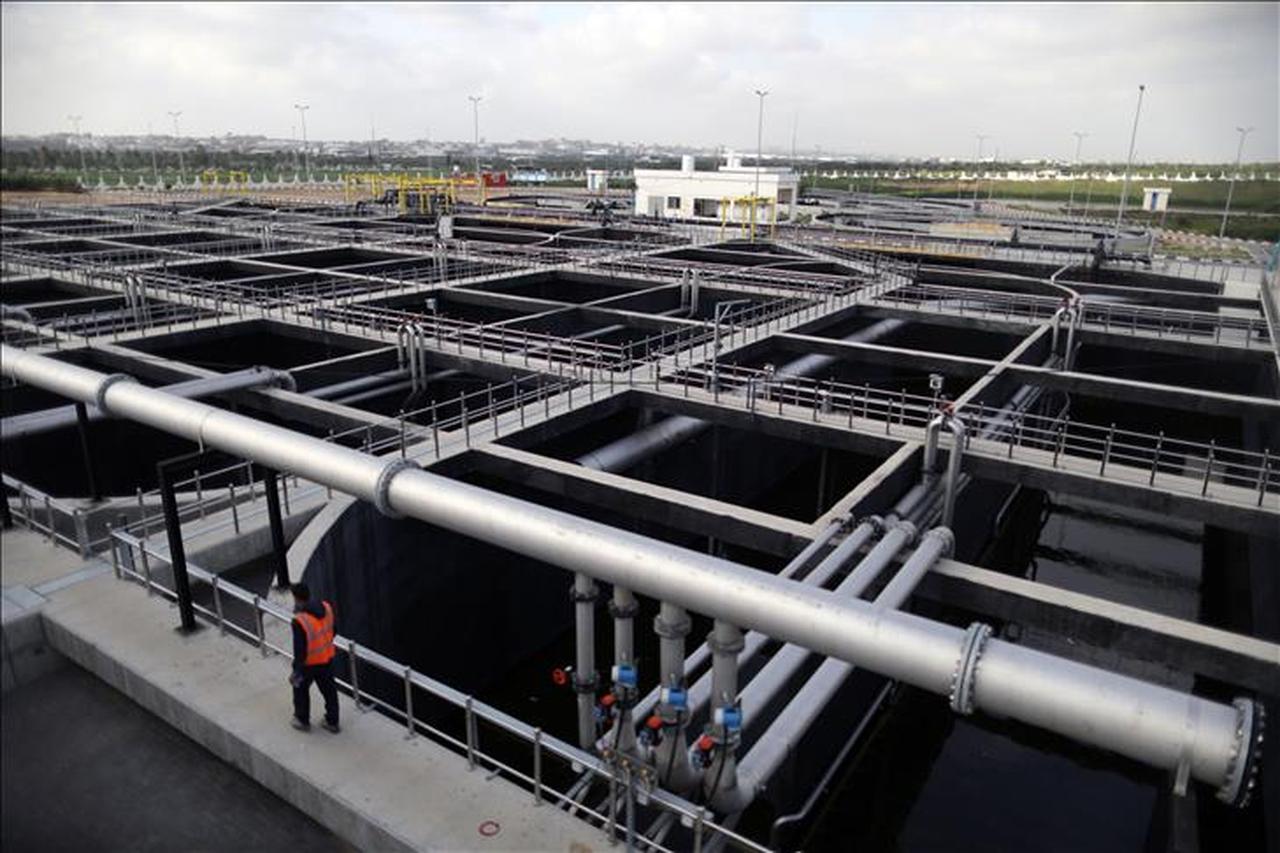 A technician inspects infrastructure at a natural gas facility connected to the Blue Stream pipeline, accessed on June 30, 2025. (AA Photo)