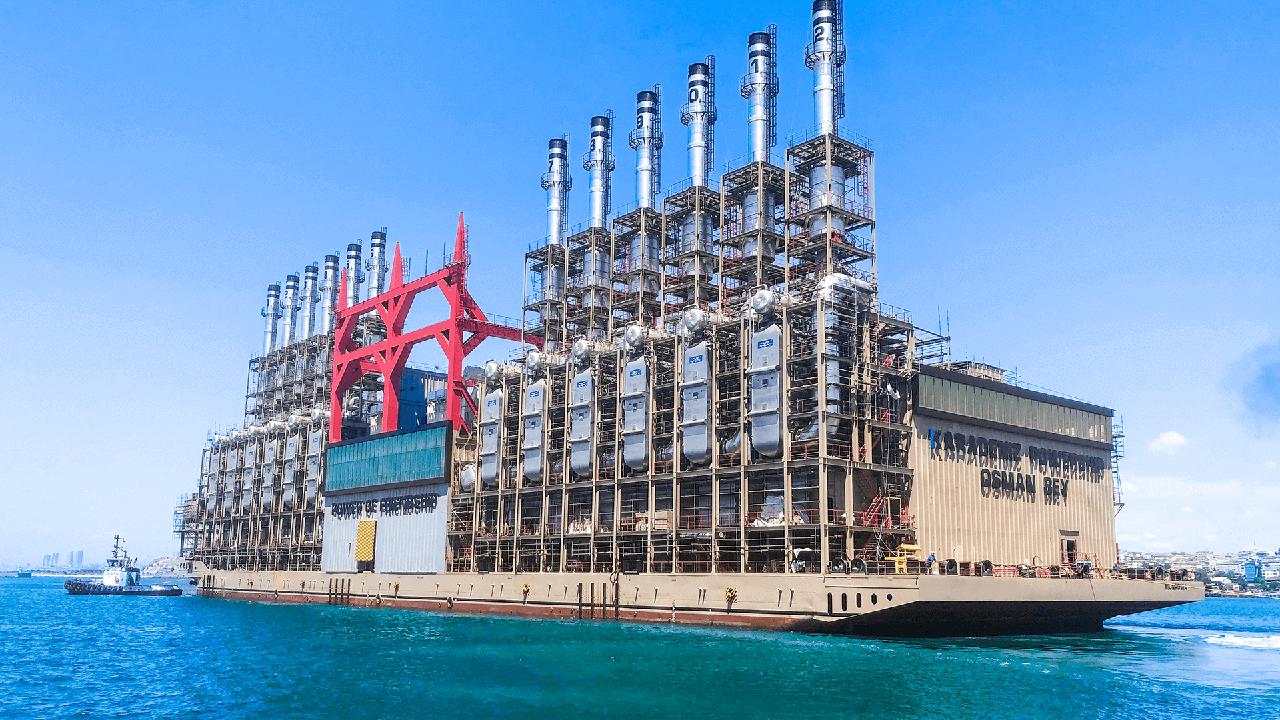 Karadeniz Powership Osman Bey, a floating power plant operated by Türkiye’s Karpowership, docked at sea, accessed on June 30, 2025. (Photo via karpowership.com)