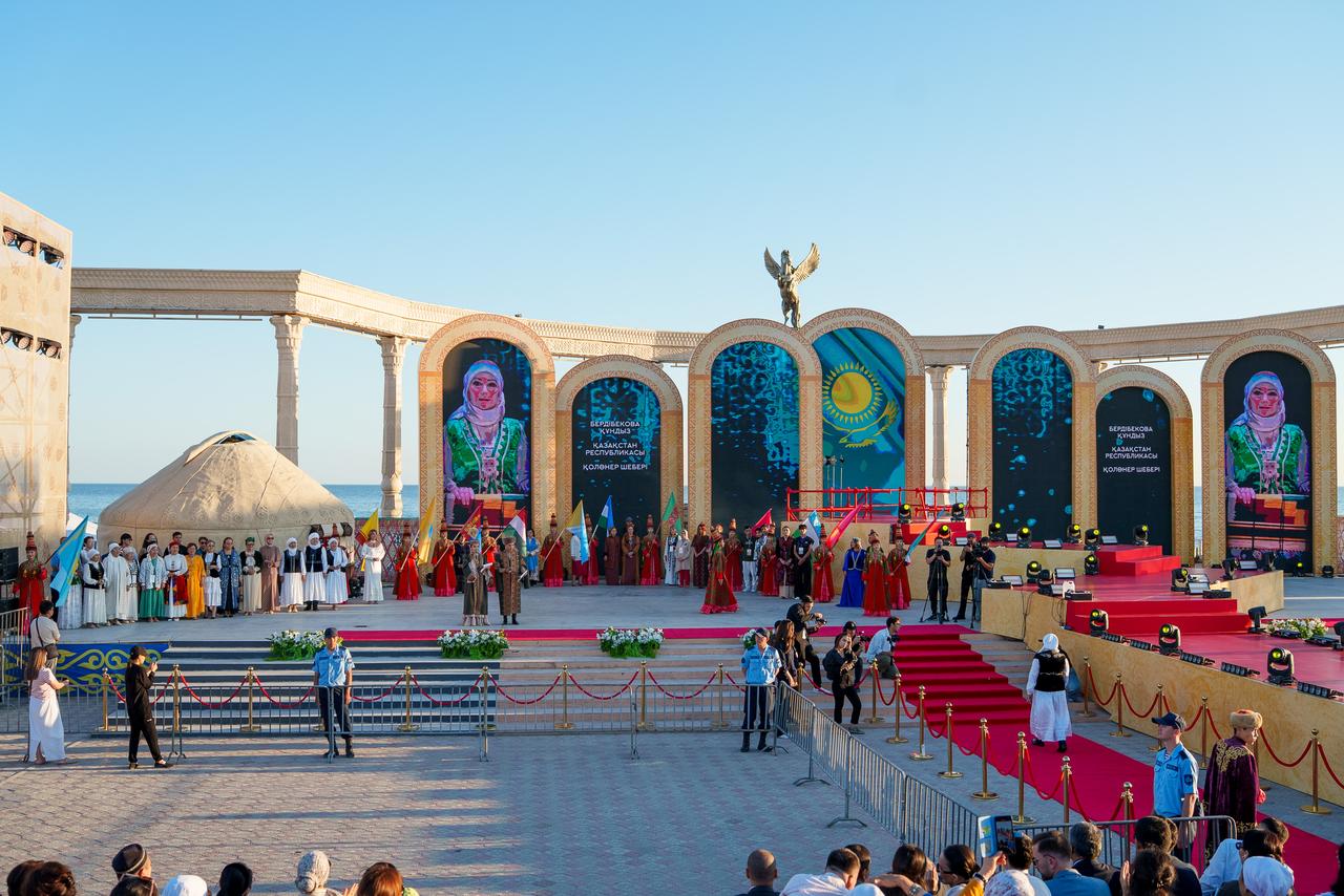 Eighth Turkic World Women and Fashion Festival at the Aktau Amphitheatre in Aktau, Kazakhstan, June 29, 2025. (AA Photo)