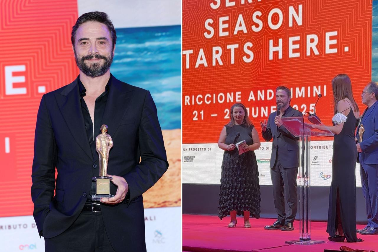 Ahmet Kural, the lead actor of  Gassal,  an original series by TRTs international digital platform tabii, received an award in Italy for his role as  Baki,  June 29, 2025. (AA Photo)