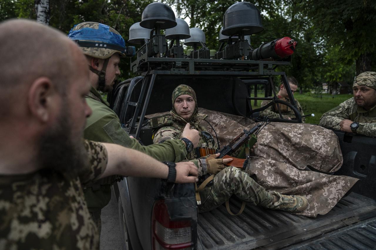 POKROVSK, UKRAINE - MAY 27: Ukrainian soldiers from a drone unit tasked with mining the grey zone between the Ukrainian front and Russian lines are seen as they make preparations to go to the city of Pokrovsk, Ukraine on May 27, 2025. ( Jose Colon  - Anadolu Agency )