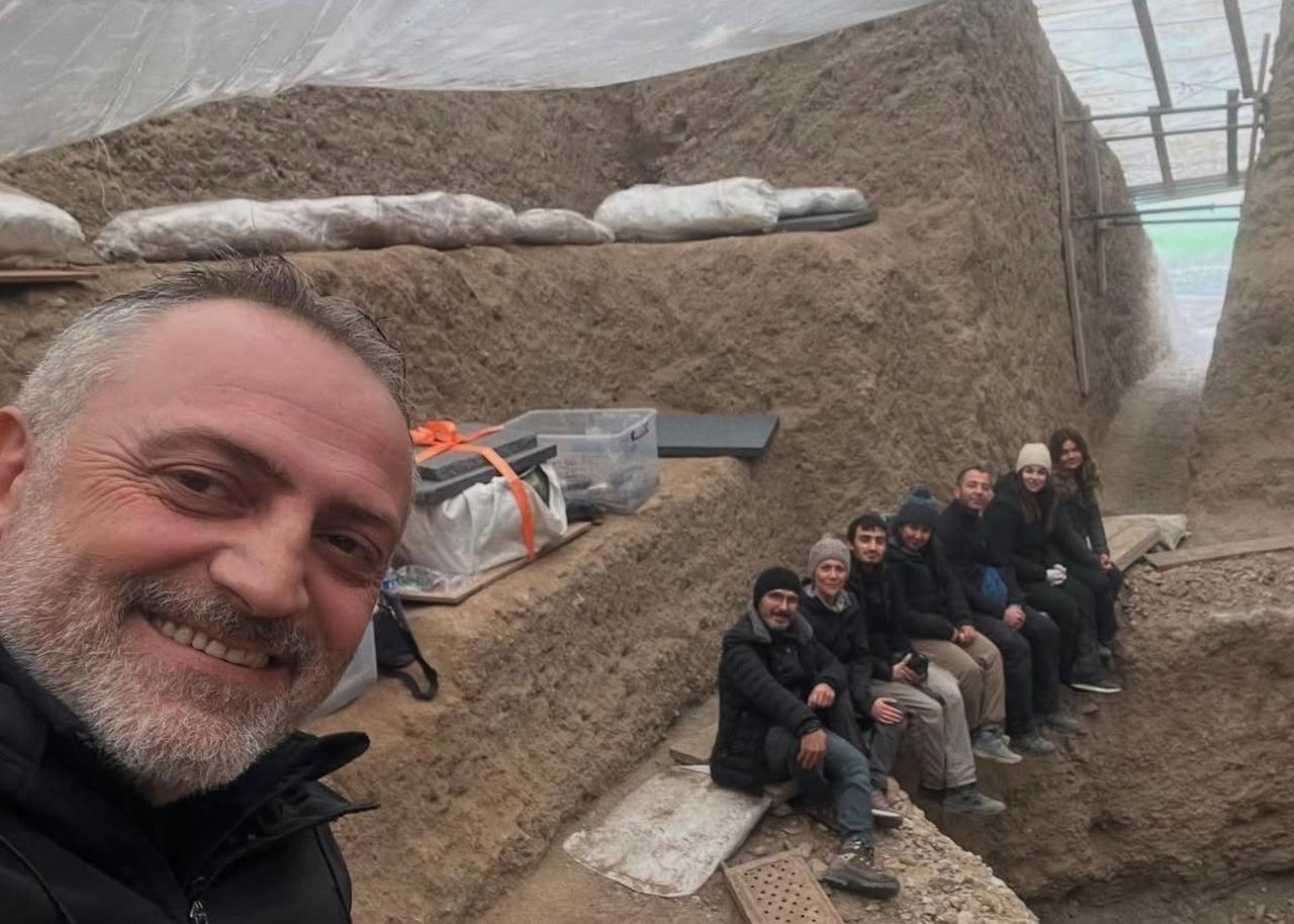 Excavation work at Tumulus T26 in the ancient city of Gordion in Ankara, Türkiye, Jan. 4, 2025. (Photo via Instagram/@atakanakcayyy)