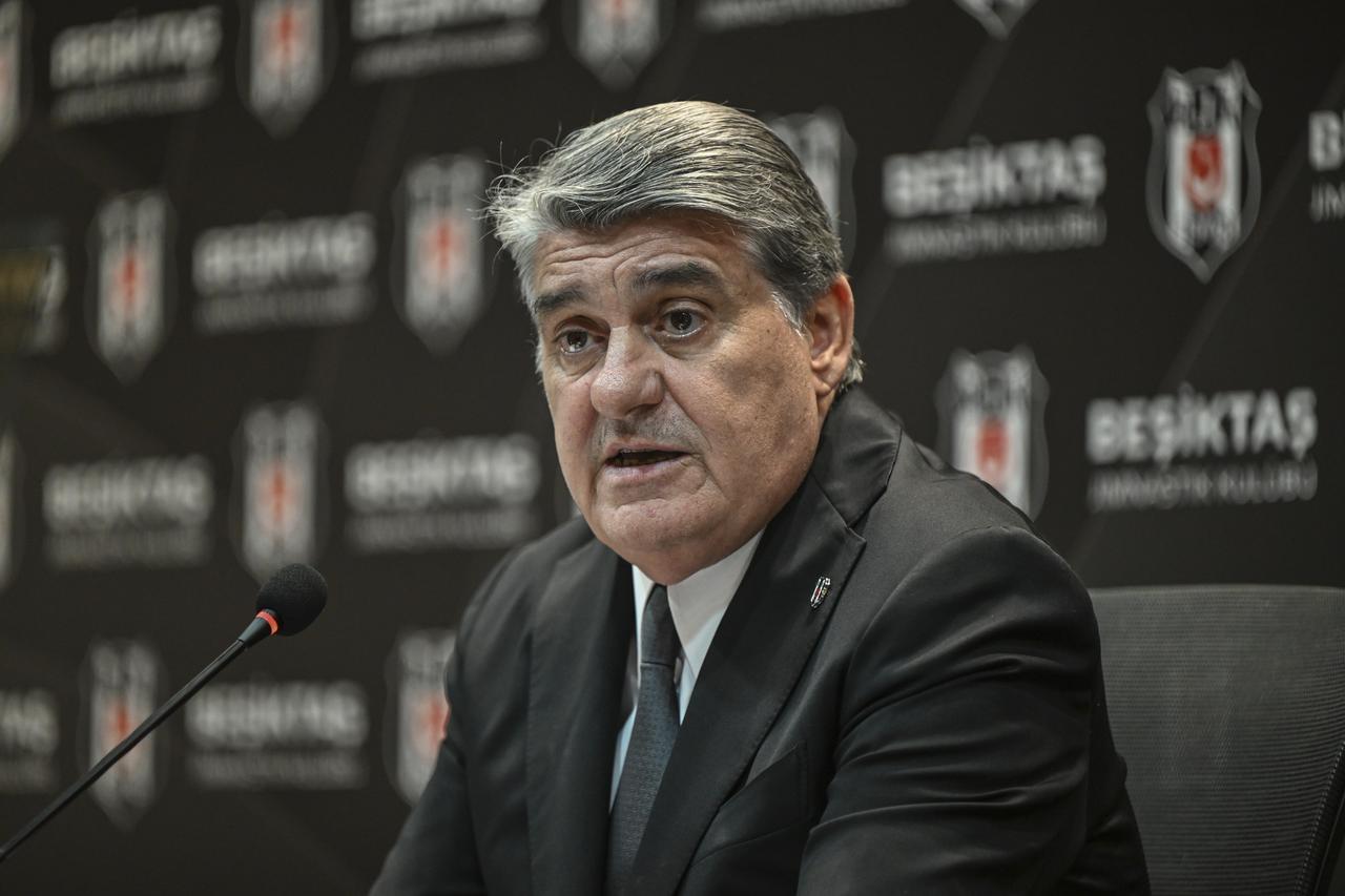 Besiktas President Serdal Adali speaks at press conference before extraordinary general assembly on June 22, Istanbul, Turkiye, June 4, 2025. (AA Photo)