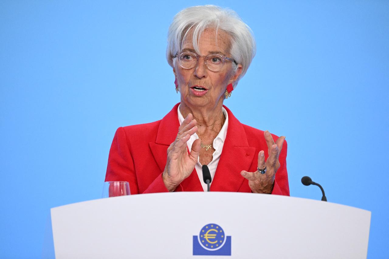 European Central Bank (ECB) President Christine Lagarde gestures as she addresses a press conference on the Eurozone's monetary policy, at the central bank's headquarters in Frankfurt am Main, western Germany, on June 5, 2025. (AFP Photo)