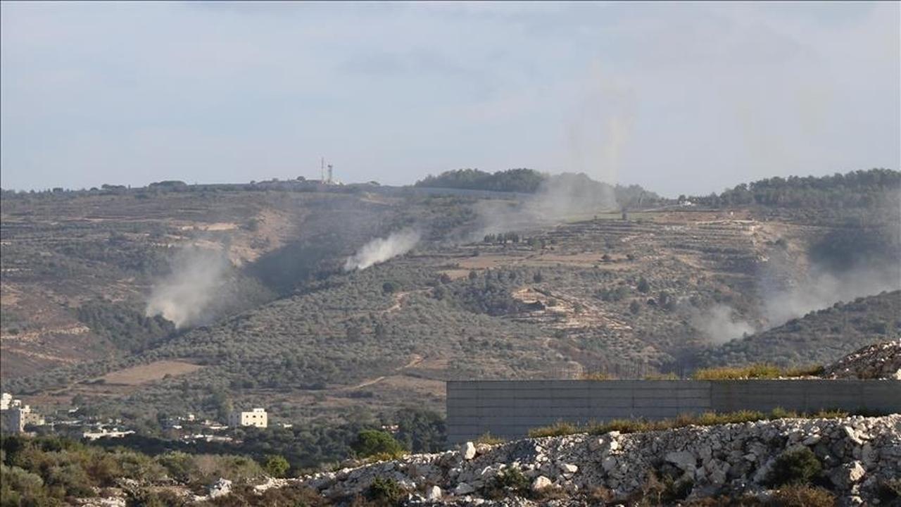 Smoke rises from the hills following Israeli shelling near the border in southern Lebanon, accessed on June 5, 2025. (AA Photo)