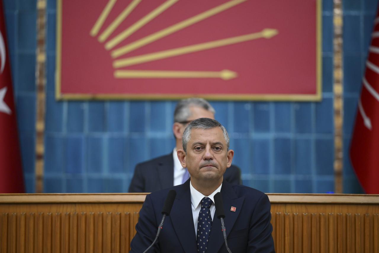 Leader of the Republican Peoples Party (CHP) Ozgur Ozel attends his partys group meeting at the Turkish Grand National Assembly in Ankara, TÜrkiye on June 3, 2025. (AA Photo)