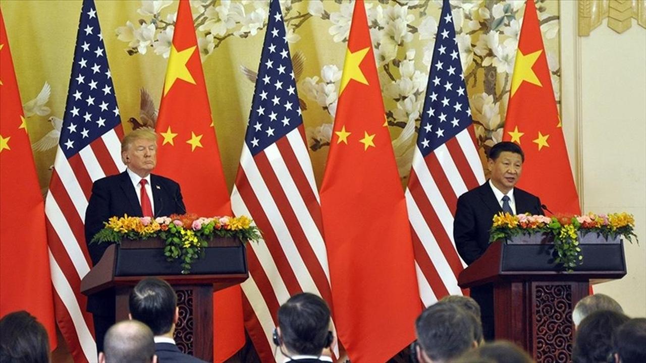 U.S. President Donald Trump and Chinese President Xi Jinping speak at a joint press conference during Trump’s state visit to China, held in Beijing on November 10, 2017. (AA Photo)