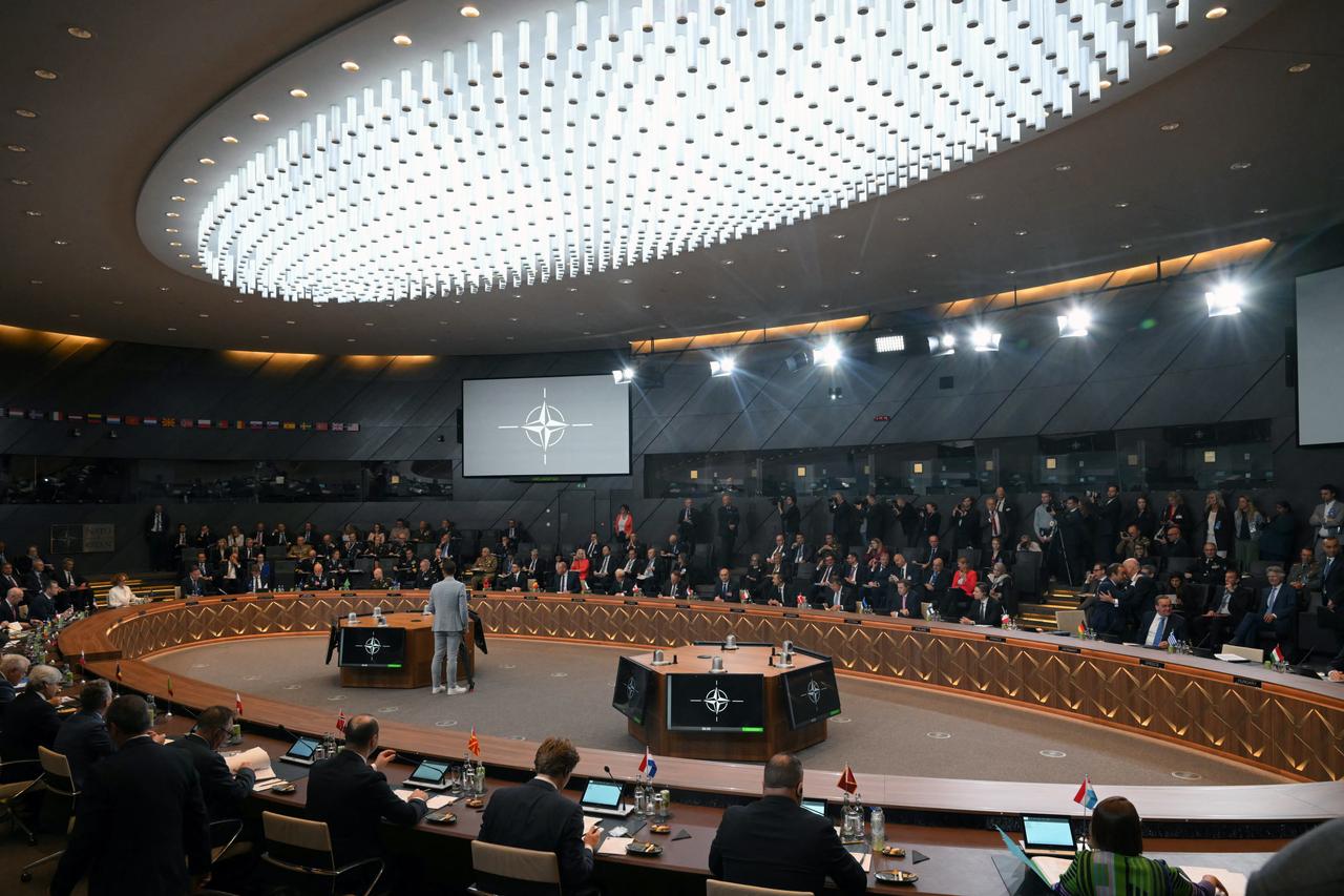 Defence Ministers arrive for a NATO Defence Ministers meeting at the NATO headquarters, in Brussels, on June 5, 2025. (Photo by NICOLAS TUCAT / AFP)