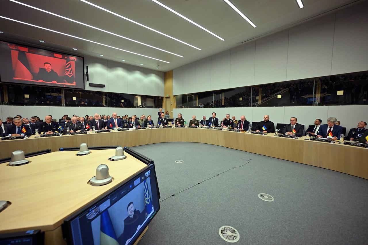 BRUSSELS, BELGIUM - JUNE 04: A general view from the Ukraine Defense Contact Group meeting held at NATO Headquarters in Brussels, Belgium on June 04, 2025. The meeting, co-hosted by Germany and the United Kingdom, gathered defense officials from allied nations. ( Dursun Aydemir - Anadolu Agency )
