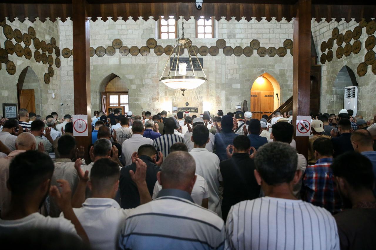 Muslims gather to perform Eid al-Adha prayers at Bajrakli Mosque in Belgrade, Serbia, June 6, 2025. (AA Photo)