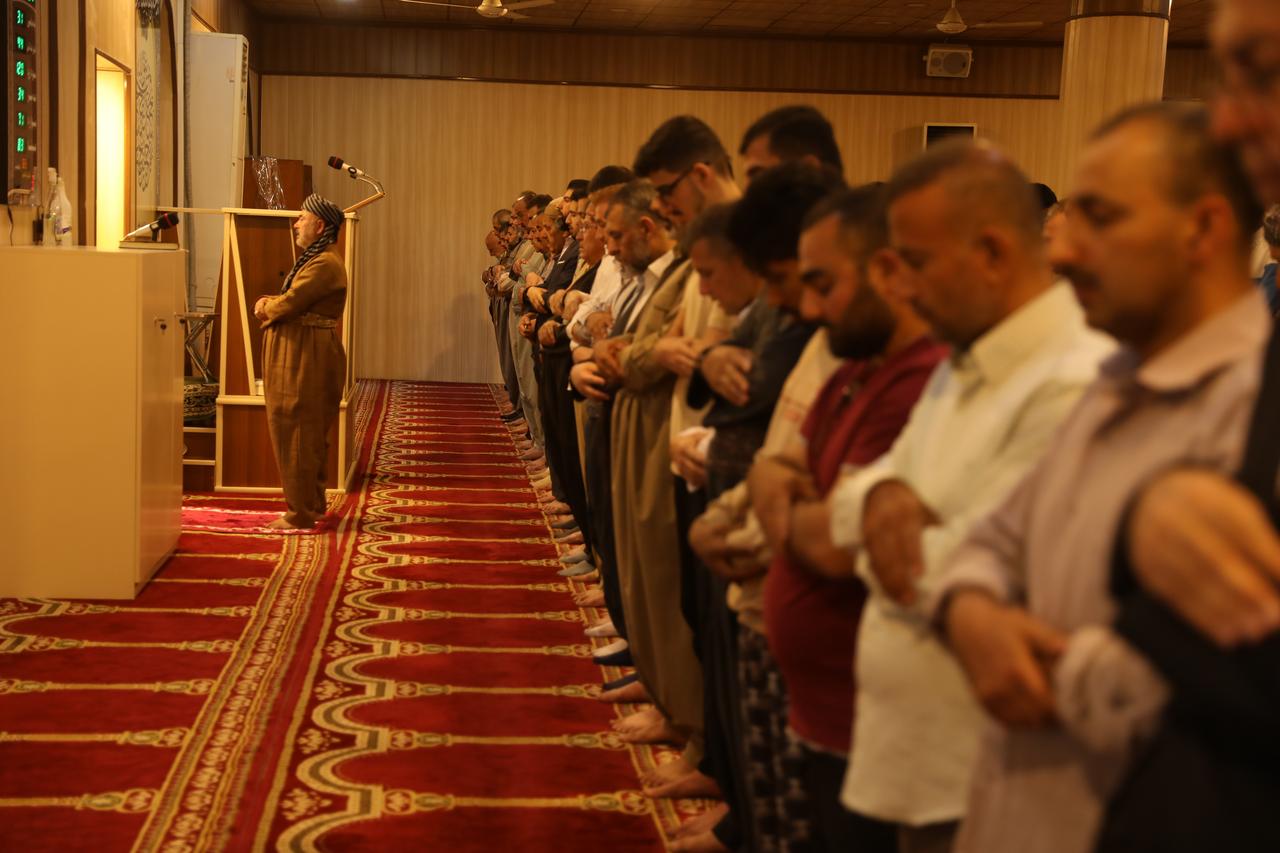 Muslims perform Eid al-Adha prayer at Haci Hasan Loka Mosque in Sulaymaniyah, Iraq, June 6, 2025. (AA Photo)