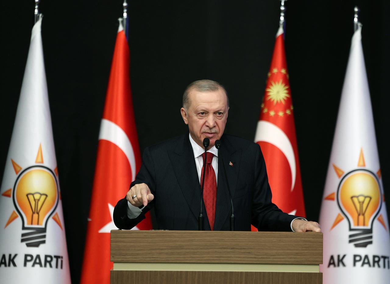 President and Justice and Development Party Chairman Recep Tayyip Erdogan delivers a speech as he attends the  Extended Provincial Heads Meeting  held at the partys headquarters in Ankara, Türkiye on May 27, 2025. (AA Photo)