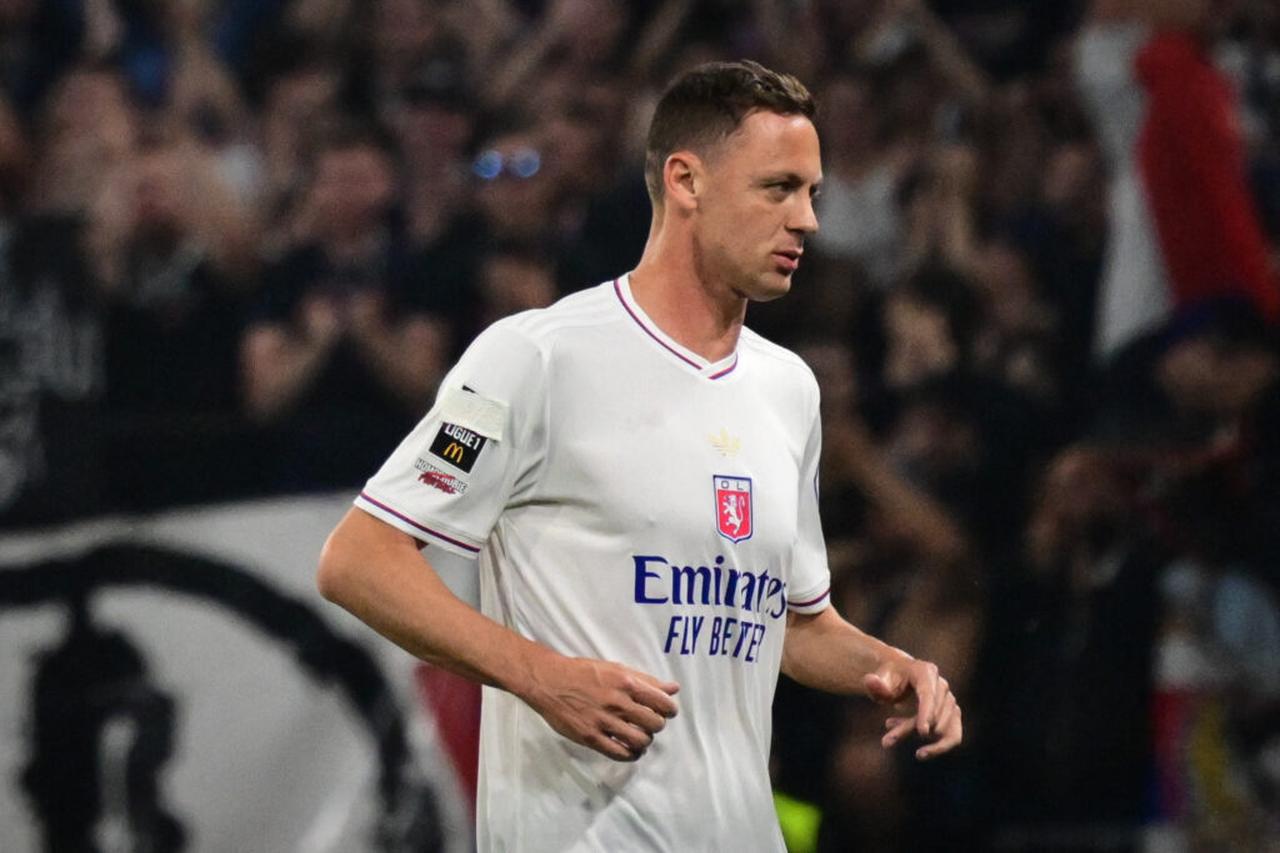 Lyon’s Serbian midfielder #31 Nemanja Matic runs on the pitch during the French L1 football match between Lyon (Olympique Lyonnais) and Sco Angers at the Parc Olympique Lyonnais Groupama stadium in Decines Charpieu,central-eastern France on May 17, 2025. (AFP Photo)