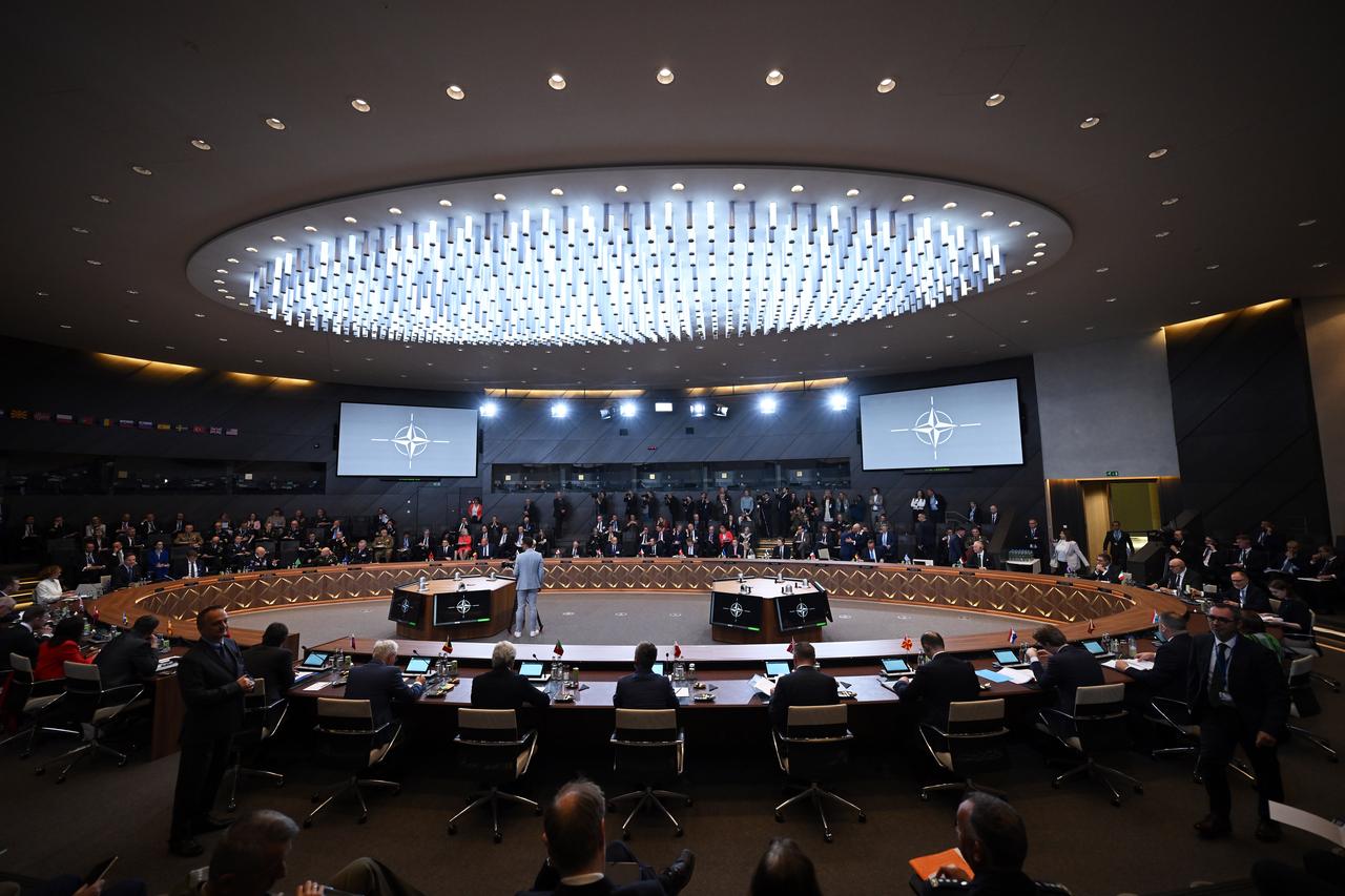 A general view from the Defense Ministers meeting at the NATO headquarters, in Brussels, Belgium on June 5, 2025. (AA Photo)