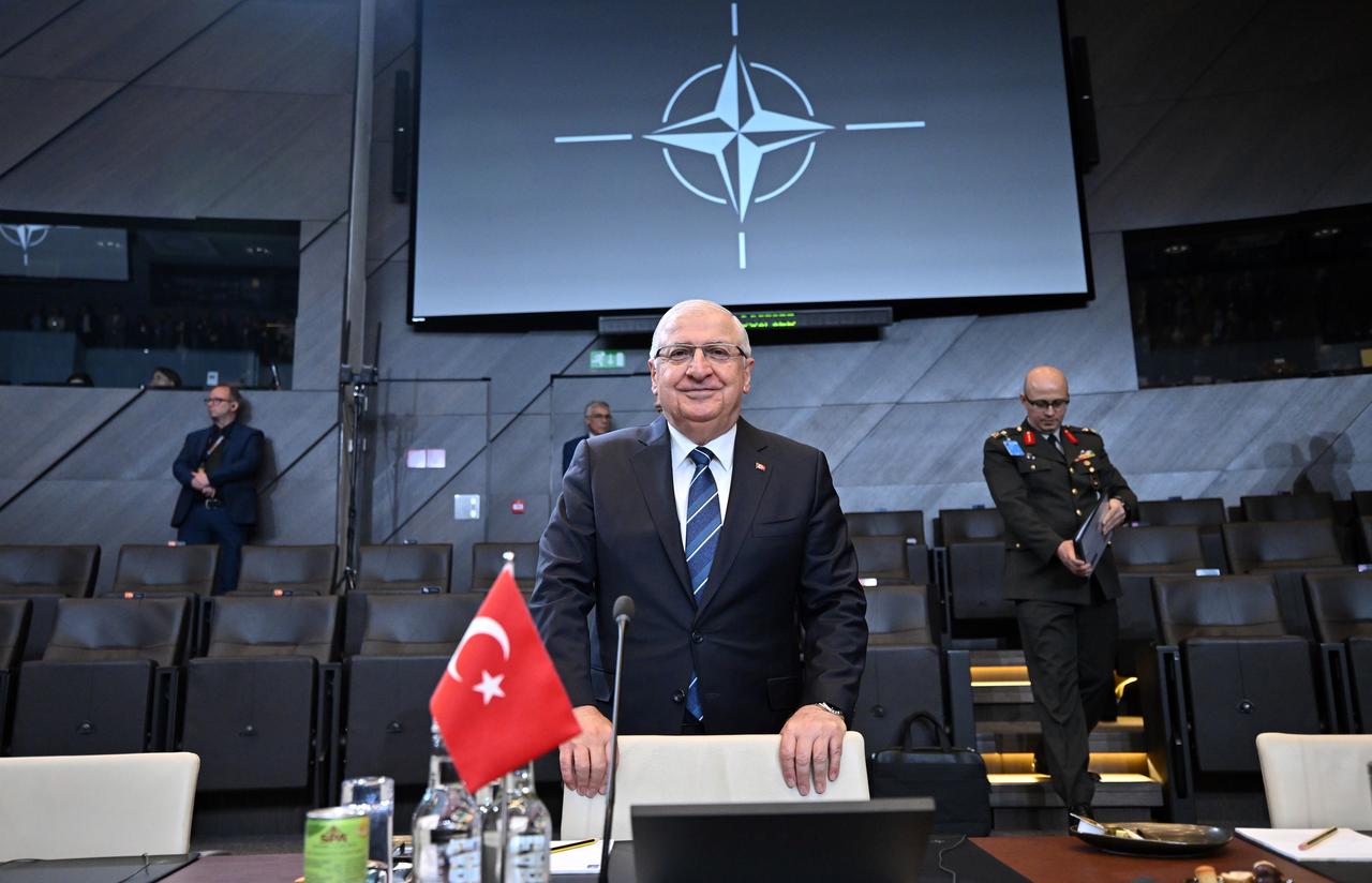 Turkish Defense Minister Yasar Guler attends a Defense Ministers meeting at the NATO headquarters, in Brussels, Belgium on June 5, 2025. (AA Photo)
