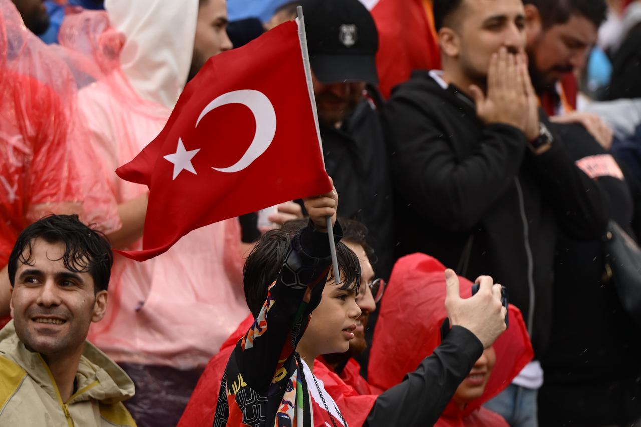 Türkiye supporters cheer after Arda Guler (10) scores a goal during the friendly match between Turkiye and USA at Pratt and Whitney Stadium at Rentschler Field in East Hartford, Connecticut, United States on June 7, 2025. (AA Photo)