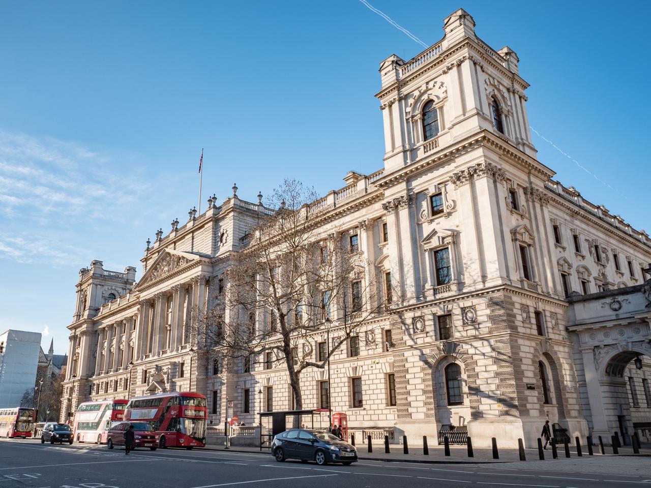 The HM Treasury building in London, UK, accessed on June 8, 2025. (Adobe Stock Photo)