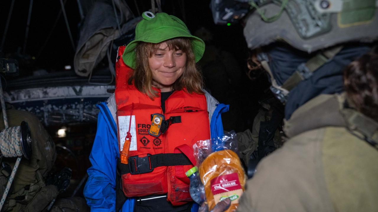 Greta Thunberg after the Israeli forces raided the Madleen vessel on 9 June, 2025. (Photo via X/@IsraelMFA)