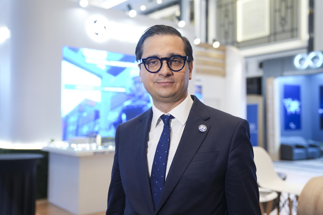 Anton Dedusenko, Chairman of the Board of Directors of Akkuyu Nuclear JSC and CEO of Rusatom Energy International, speaks during an exclusive interview at the 11th Nuclear Power Plants Summit in Istanbul, Türkiye, on July 01, 2025. (AA Photo)