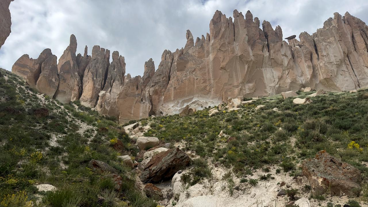 Fairy chimneys in the village of Yavuzlar, known locally as Vanadokya, formed by erosion of volcanic tuff near Mount Yigit in Van, Türkiye, accessed Jul. 1, 2025. (Adobe Stock Photo)