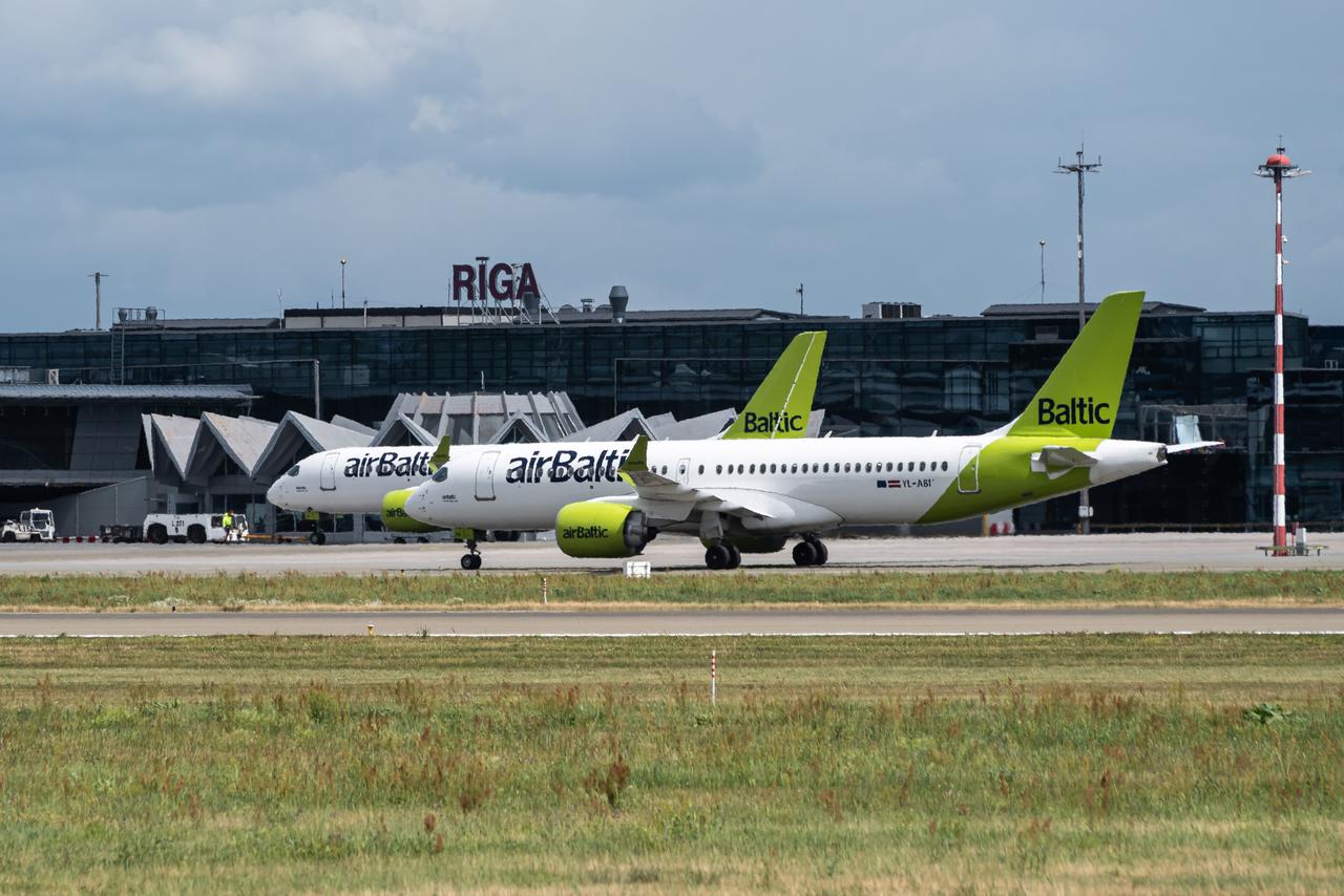 AirBaltic Airbus A220-300 aircraft at Riga International Airport, Latvia, on July 3, 2023. (Adobe Stock Photo)