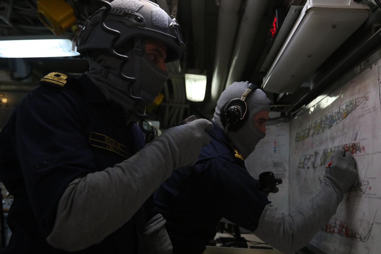 Turkish personnel at the TCG Gelibolu, one of the largest warships serving under the Turkish Naval Forces Command on 10 July, 2025. (IHA PHoto)
