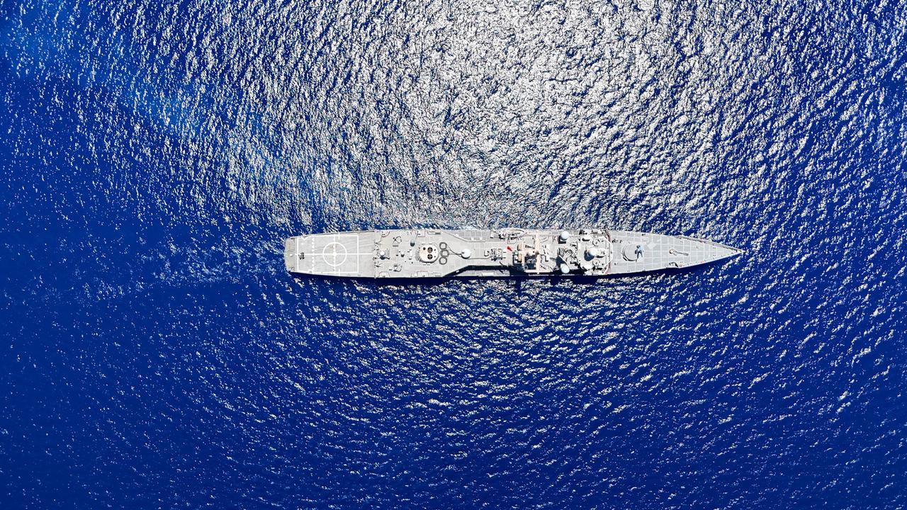 TCG Gelibolu, one of the largest warships serving under the Turkish Naval Forces Command on 10 July, 2025. (IHA PHoto)
