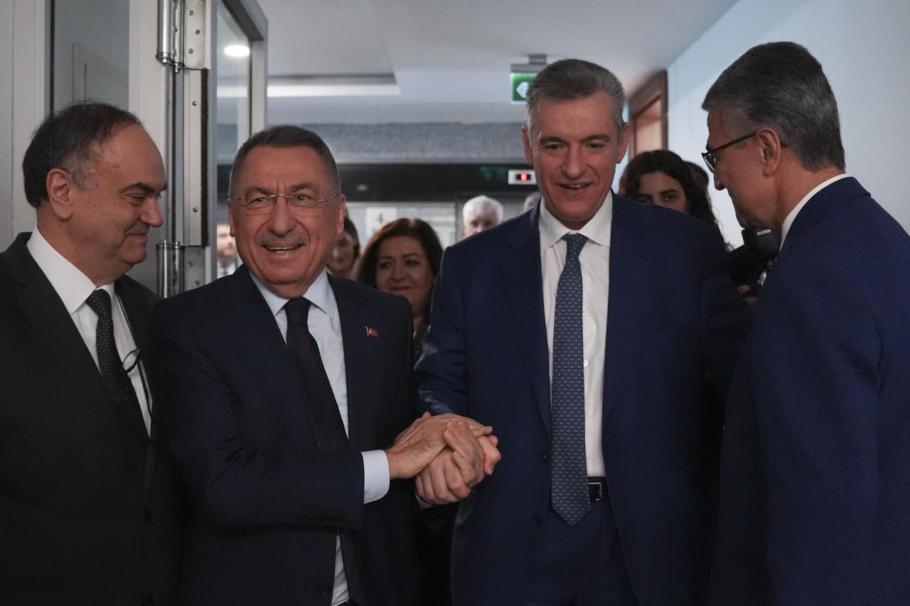 Turkish Parliament Foreign Affairs Committee Chairman Fuat Oktay meets with Leonid Slutskiy (R), Chairman of the Committee on Foreign Affairs of the State Duma of the Federal Assembly of Russia in Ankara, Türkiye on July 10. (AA Photo)