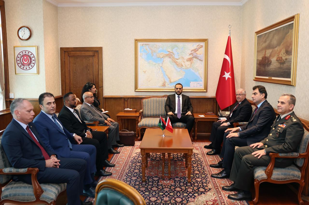Turkish Defense Minister Yasar Guler and Libyan Acting Defense Minister Brigadier General Abdussalam Zubi and officials from both nations in Ankara, Türkiye on 10 July, 2025. (AA Photo)