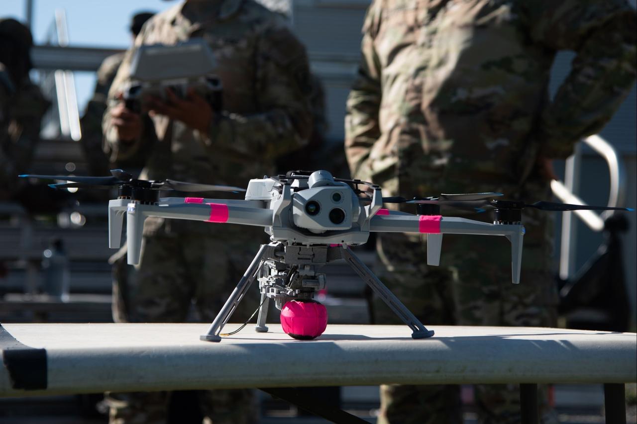 An American drone operator prepares to fly a drone for a grenade drop, in Grafenwoehr Training Area, Germany, June 25, 2025. (Photo via U.S. Army)