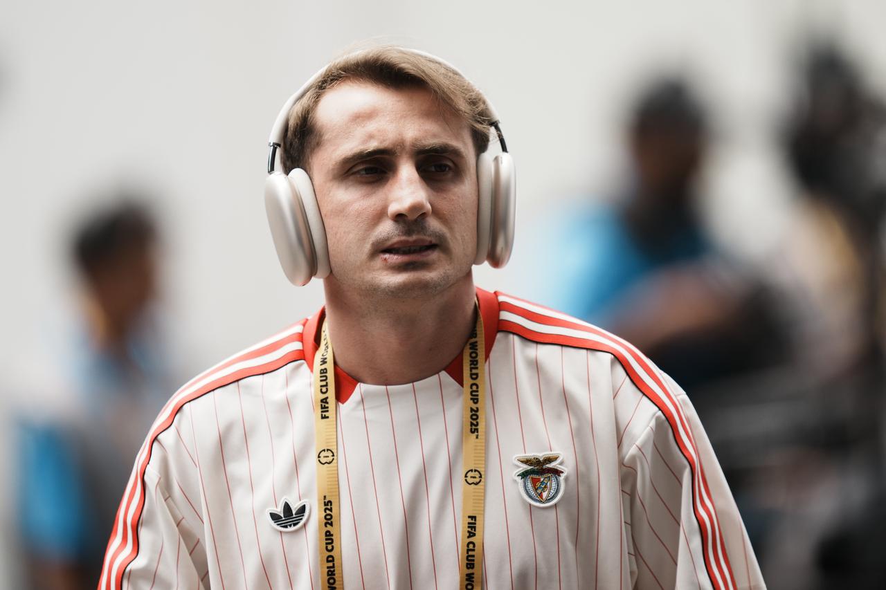 Kerem Akturkoglu left winger of Benfica of Turkiye prior the FIFA Club World Cup 2025 round of 16 match between SL Benfica and Chelsea FC at Bank of America Stadium, June 28, 2025 in Charlotte, United States. (AA Photo)