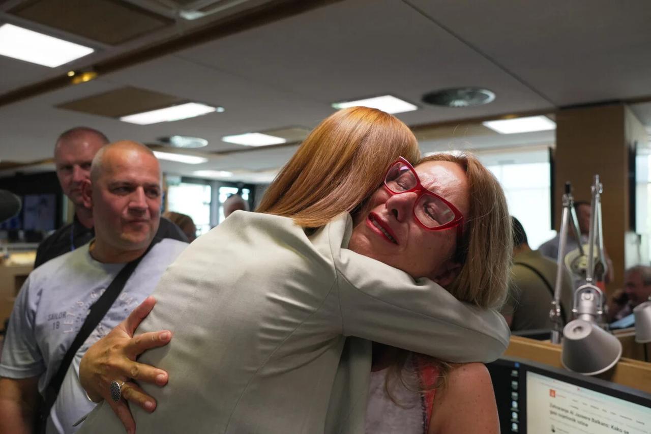 Al Jazeera Balkans employees gather at headquarters in Sarajevo, Bosnia and Herzegovina, accessed on July 14, 2025. (Photo via klix.ba)