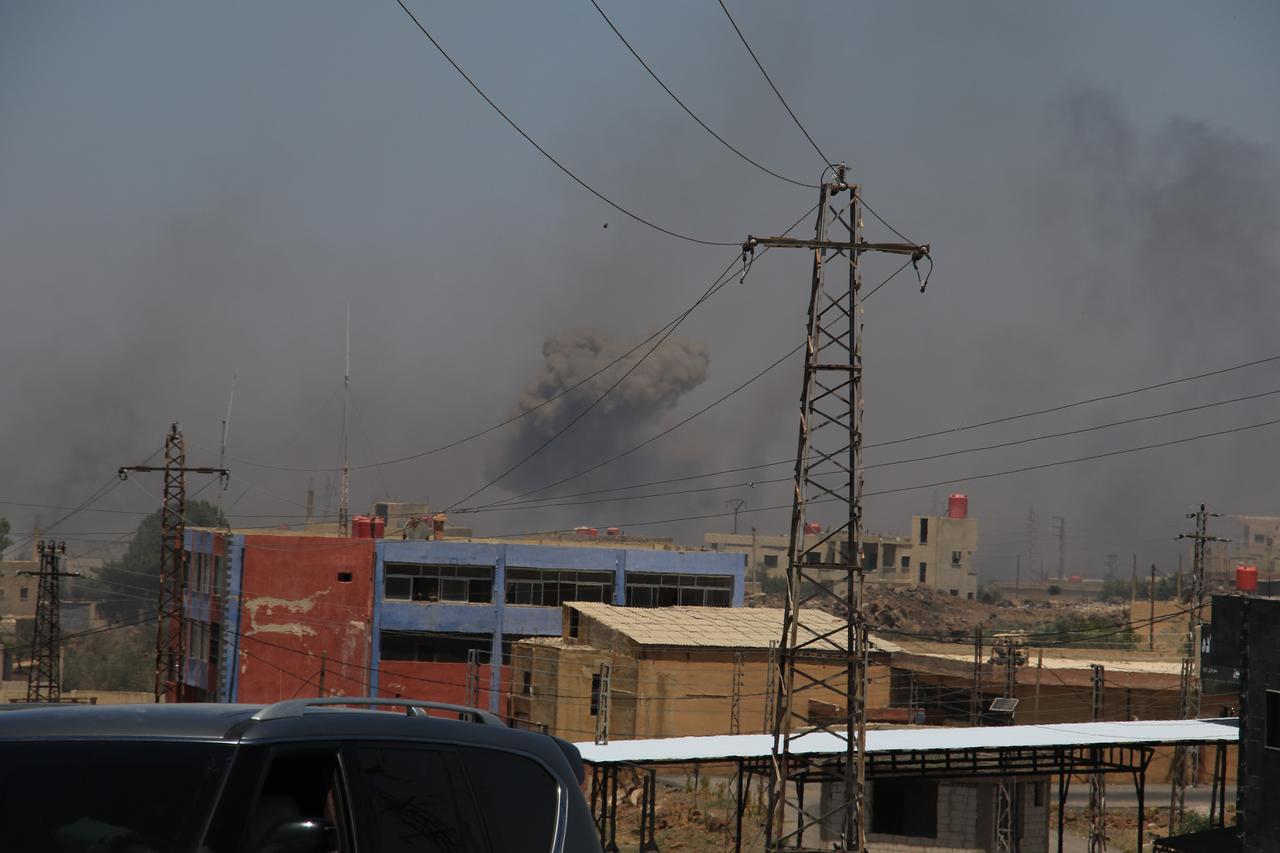 Smoke rises from the center of Sweida after Israeli warplanes struck in Syria on July 15, 2025. (AA Photo)