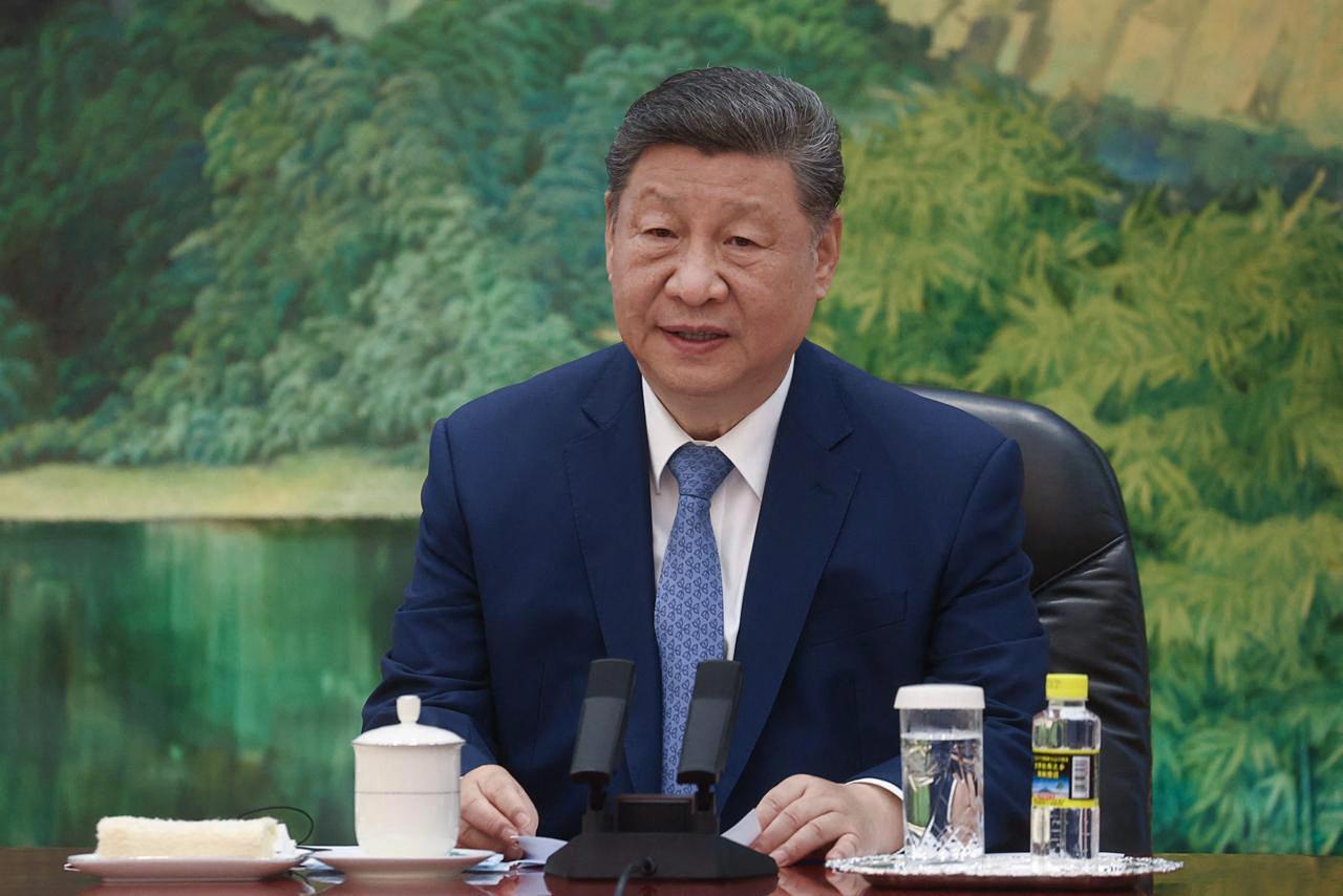 China's leader Xi Jinping attending a meeting of the foreign ministers of the Council of Foreign Ministers of the Shanghai Cooperation Organization (SCO) in Beijing on July 15, 2025. (AFP Photo via Russian Foreign Ministry))
