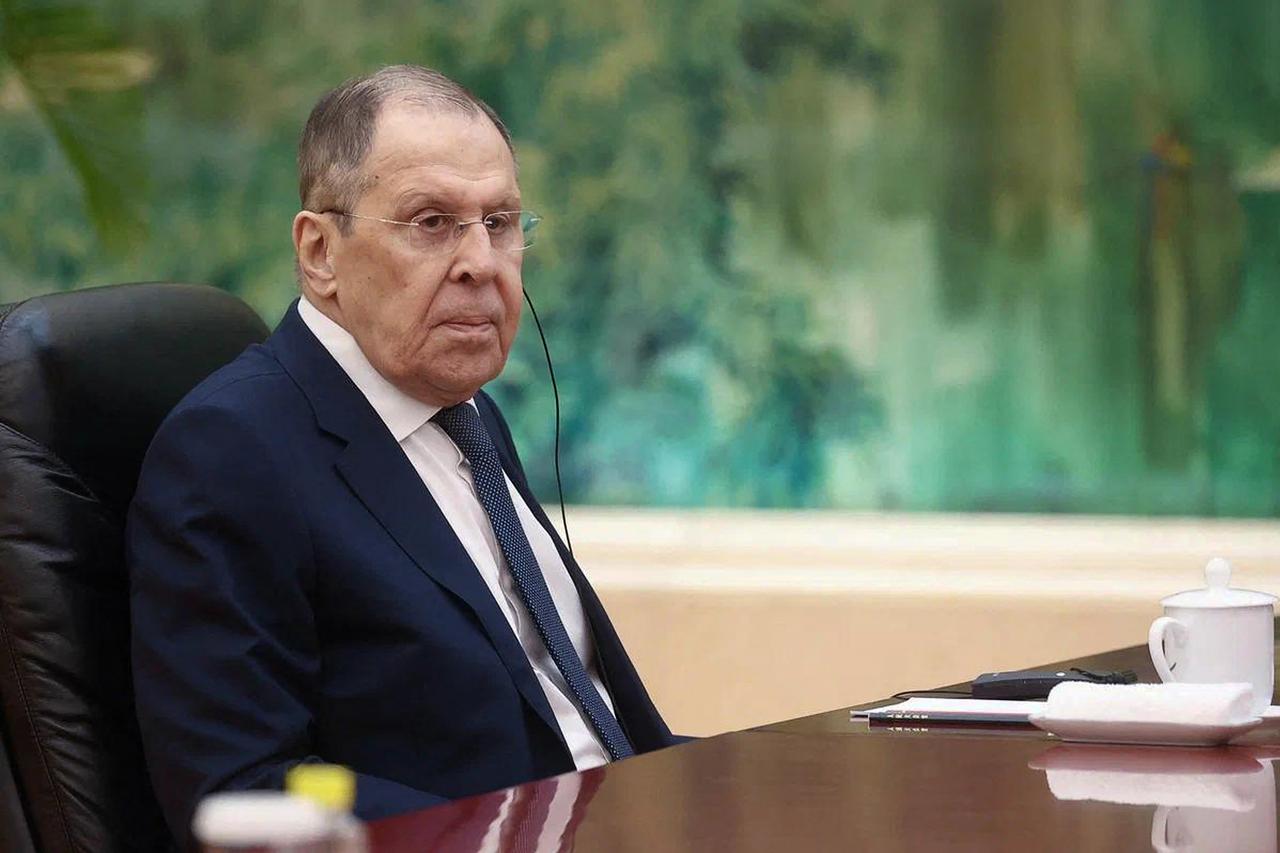 Russian Foreign Minister Sergey Lavrov attending a meeting of the foreign ministers of the Council of Foreign Ministers of the Shanghai Cooperation Organization (SCO) in Beijing on July 15, 2025. (AFP Photo via Russian Foreign Ministry)